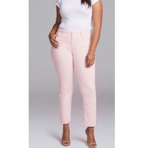 STYLE & Co. Tummy Control Tapered Leg Pink Denim Jeans Size 18s